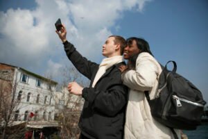 Couple taking pics